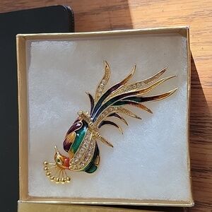 Vintage large Peacock Brooch